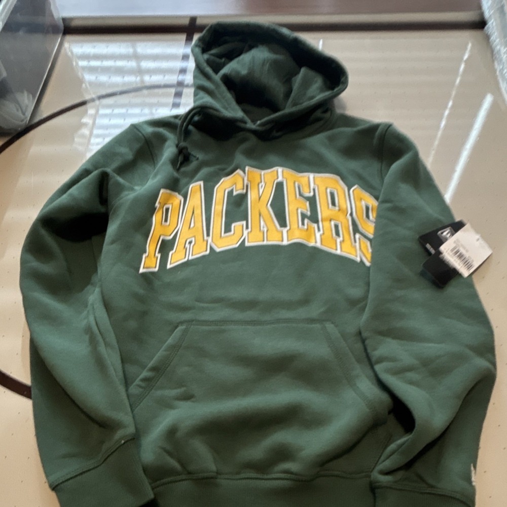New Era Green Bay Packers Green Graphic Pullover Hoodie S Team Apparel Hooded